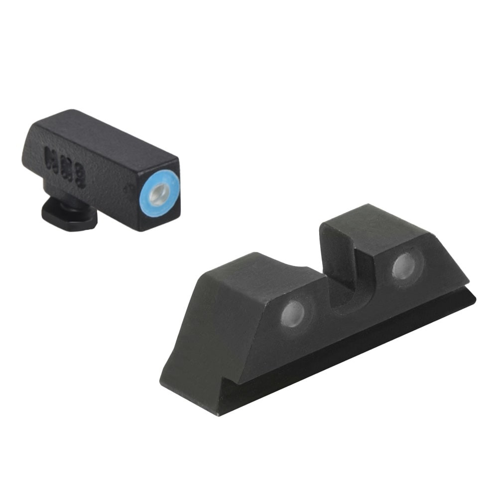 Meprolight USA Hyper-Bright Plus Green Tritium Front & Rear Glock Standard Frame Blue Ring Sights 402243141 - Meprolight USA