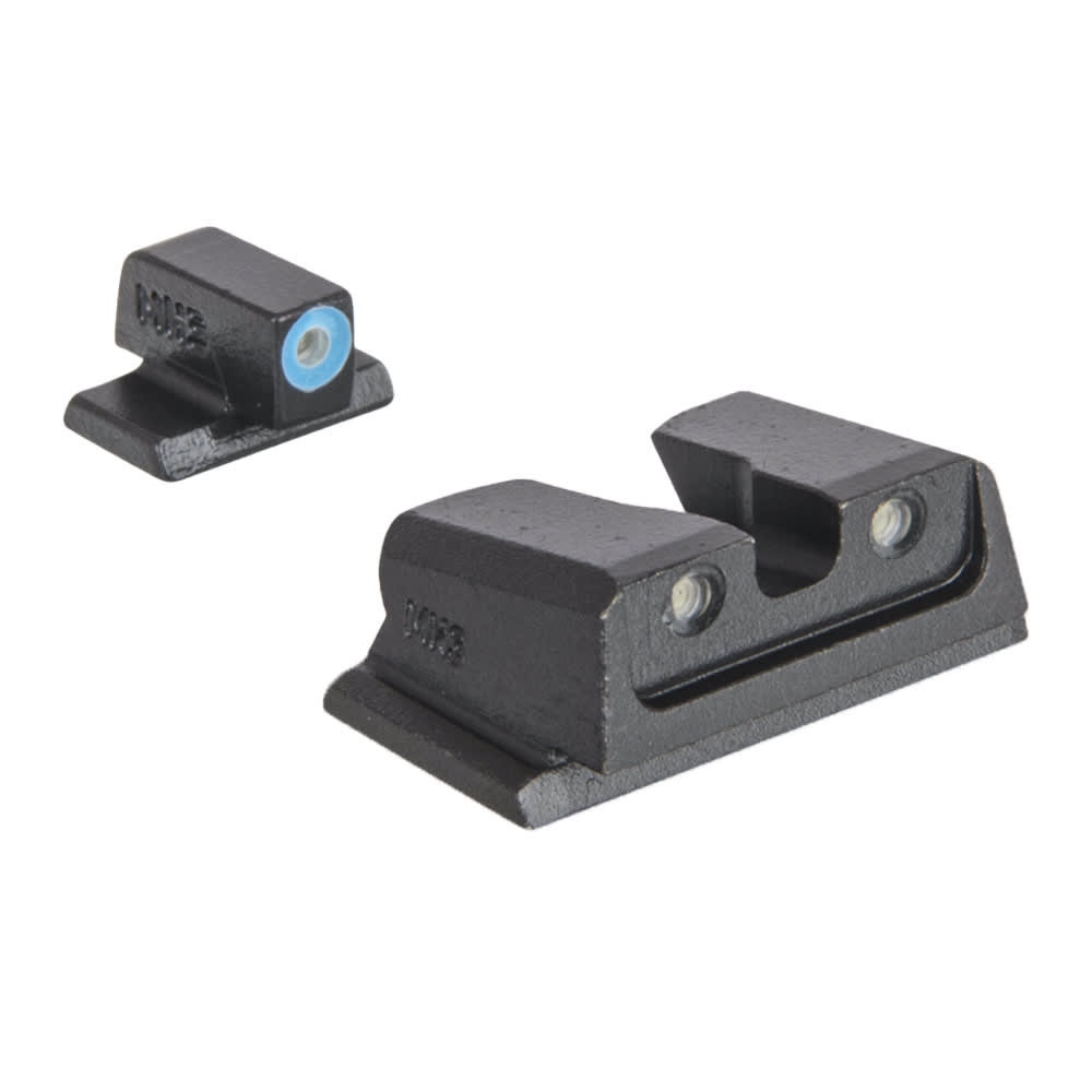 Meprolight USA Hyper-Bright Plus Green Tritium Front & S&W M&P (Non-Optics Ready Models SD/SDVE Blue Ring Sights 417663141 - Meprolight USA