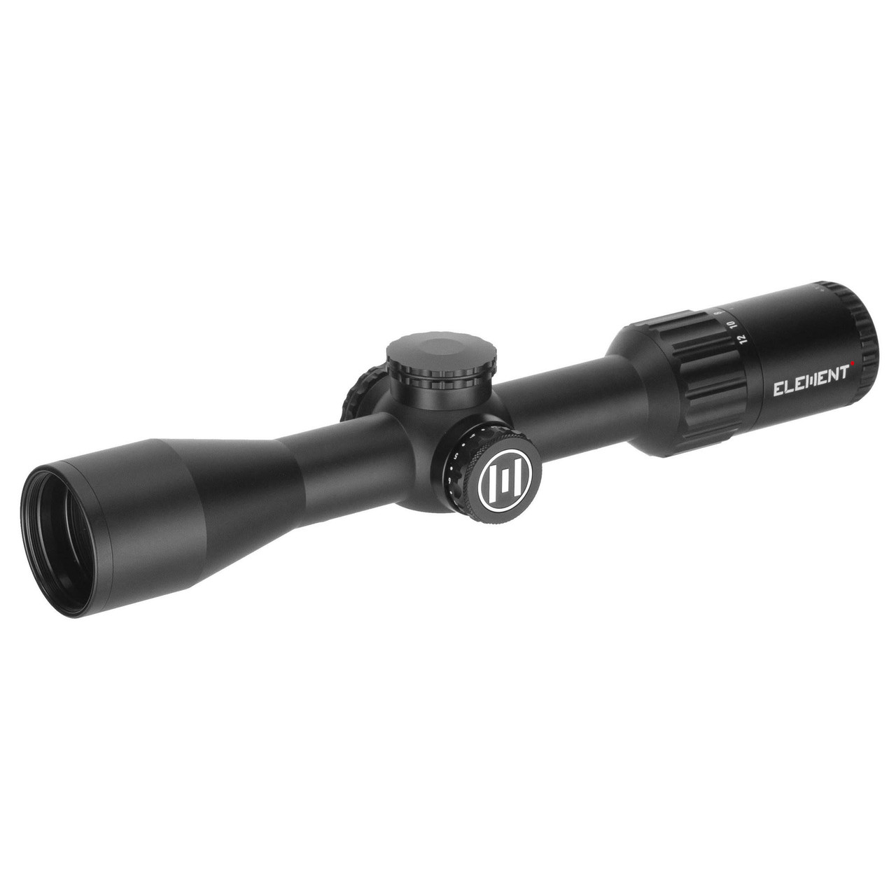Element Optics Helix HD Compact 2-12x42 SFP RAPTR 30mm Tube 21.7oz Fiber Optic Illuminated Removable Throw Lever w/ Sunshade,Lens Caps and Cloth 50057 - element optics