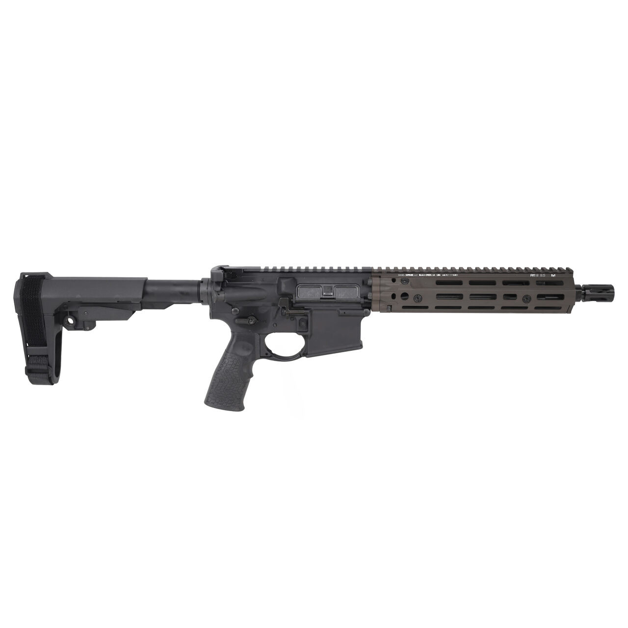 Daniel Defense DD4 MK18 RIII 5.56mm 10.3" 1:7 Govt Bbl Car RIS III 9.5 FDE Semi-Auto Pistol w/SBA3 Brace & DDFH (No Mag) 02-191-13295-067