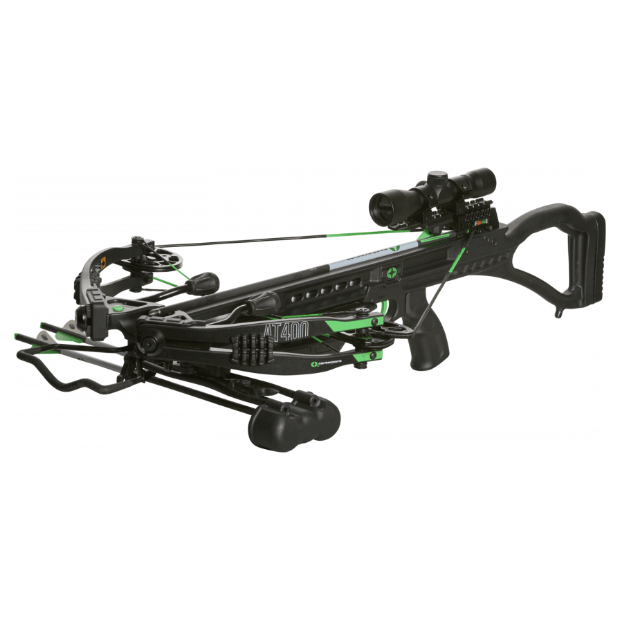 CenterPoint Archery Centerpoint AT400 Compound Crossbow Kit, Includes 400 FPS 142 FPE w/4x32mm Scope, Detachable Silent Crank, Adj Foregrip, & 3 20"