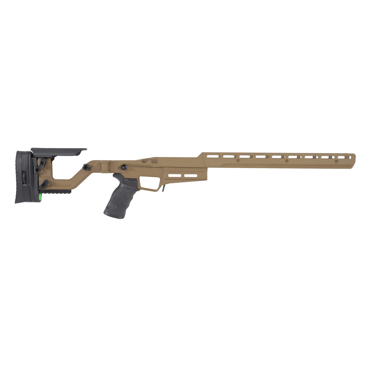 Accuracy International AT-X AICS Remington 700 Short Action Short Chassis M-LOK Dark Earth Folding Stock 30243FO-DE in Flat Dark Earth - Accuracy International