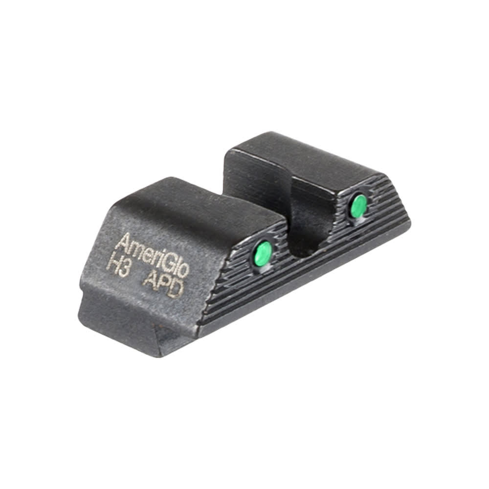 Ameriglo Green Tritium U-Notch 2-Dot Black Outlines Rear Sight Only For Glock 42 /43 /43X / 48 .276" Height .165" GL-845R - Ameriglo