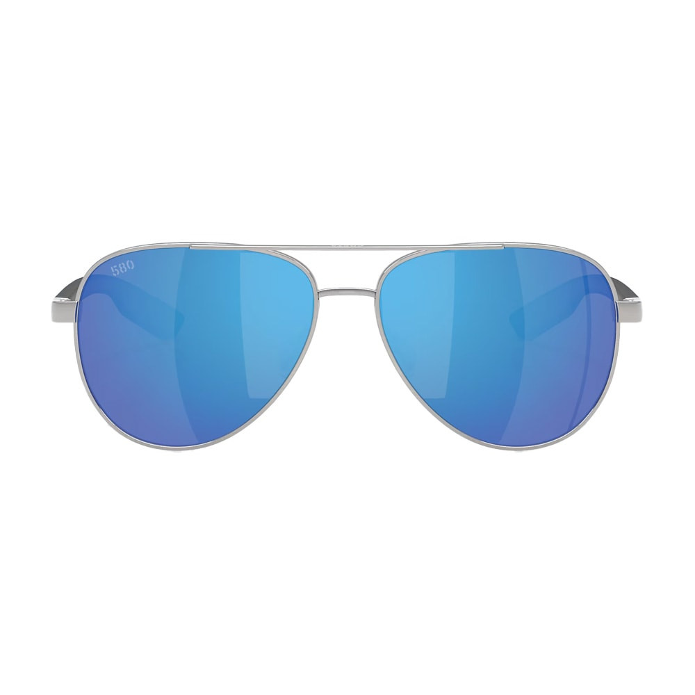 Costa Del Mar Peli Brushed Silver Frame Blue Mirror 580G Lens 06S4002-40022957 in Brushed Silver/blue Mirror - Costa Del Mar