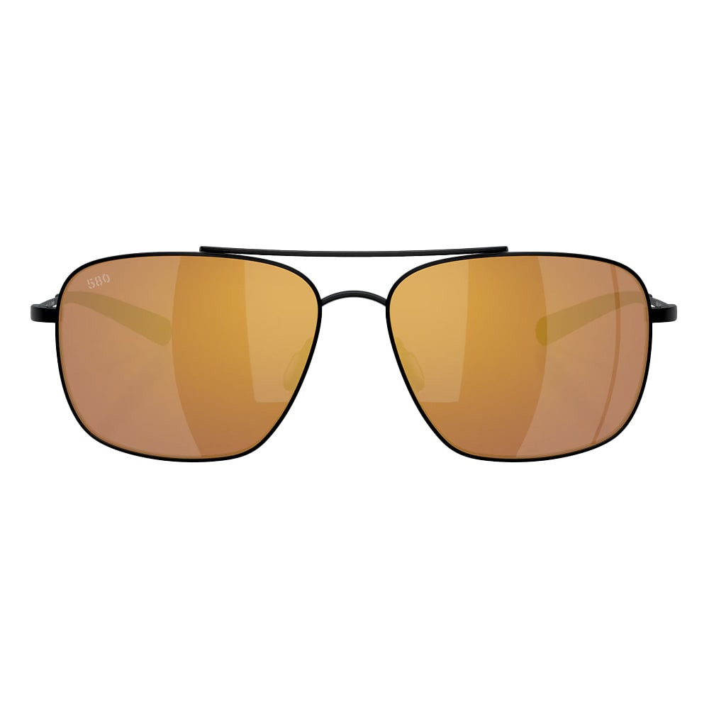 Costa Del Mar Canaveral Satin Black Frame Gold Mirror 580G Lens 06S6002-60022459 in Satin Black/gold Mirror - Costa Del Mar