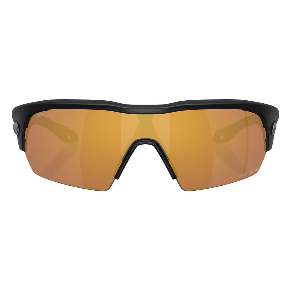 Costa Del Mar Pilothouse Pro Matte Black Frame Gold Mirror 580 06S9137-91370635 in Matte Black/gold Mirror - Costa Del Mar