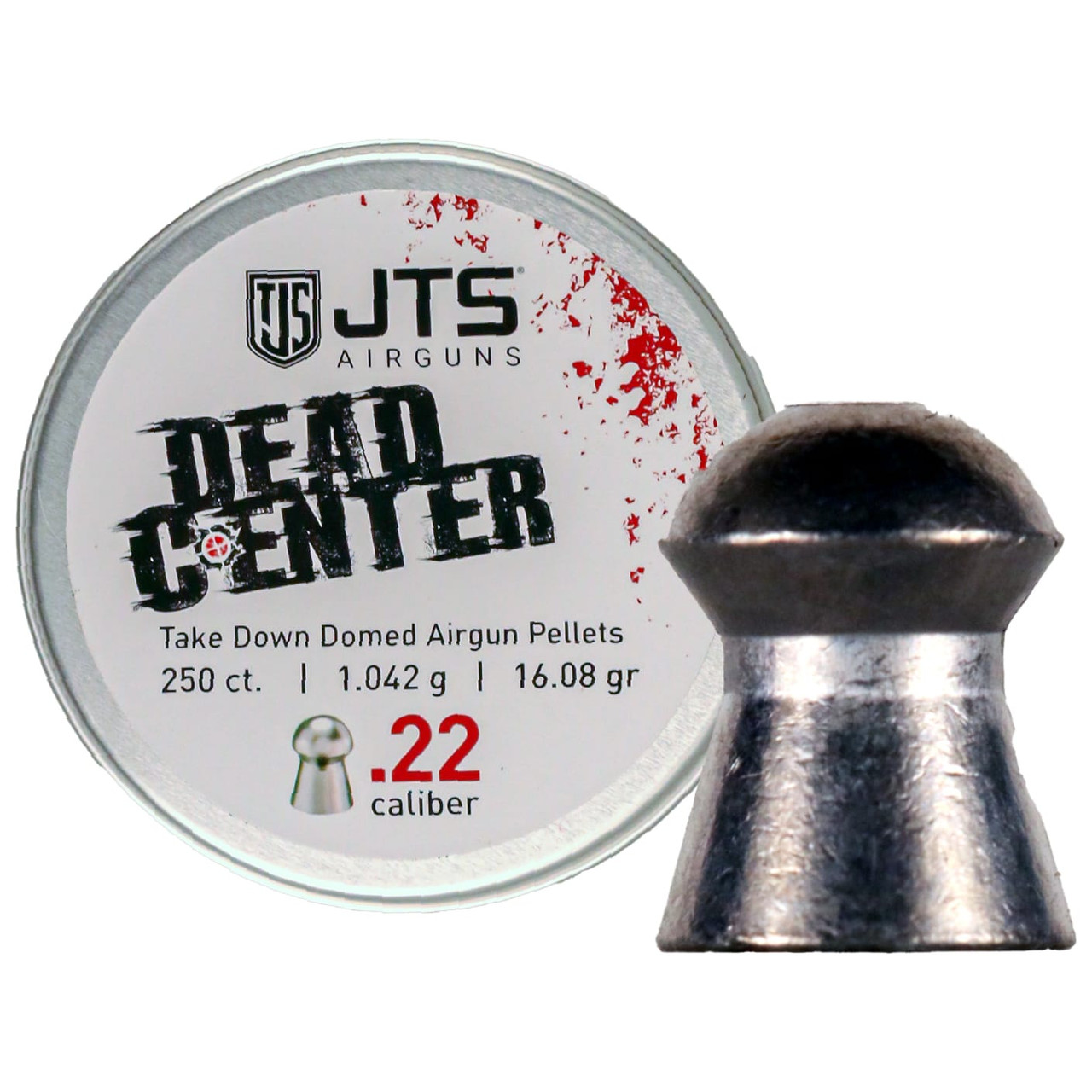 JTS Group JTS Dead Center Precision .22 Cal 1.042g (16.08gr) Domed Pellets (250 ct) Bulk Package JAC106 - JTS Group