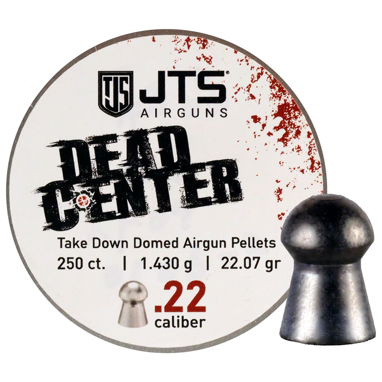 JTS Group JTS Dead Center Precision .22 Cal 1.218g (18.08gr) Wadcutter Pellets (250 ct) Bulk Package JAC111 - JTS Group