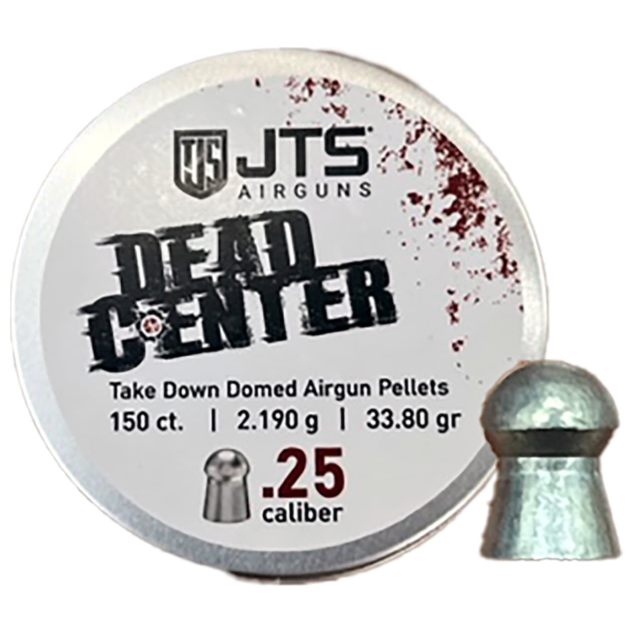 JTS Group JTS Dead Center Precision .25 Cal 2.190g (33.80gr) Domed Pellets (150 ct) Bulk Package JAC116 - JTS Group