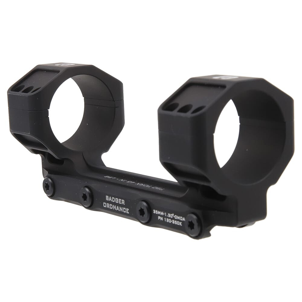 Badger Ordnance C.O.M.M. MAX 35mm 1.30" 0MOA Black Scope Mount 130-350KB - Light Mount Marks 9834 - USED/MISC