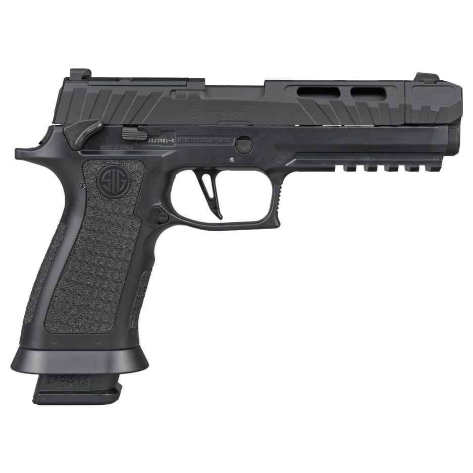 Sig Sauer P320 Spectre Comp Blackout .177 Cal CO2 Black Air Pistol w/(1) 20rd RPM Magazine and White Dot Contrast Sights AIRP320SC177-BLK - - USED/MISC