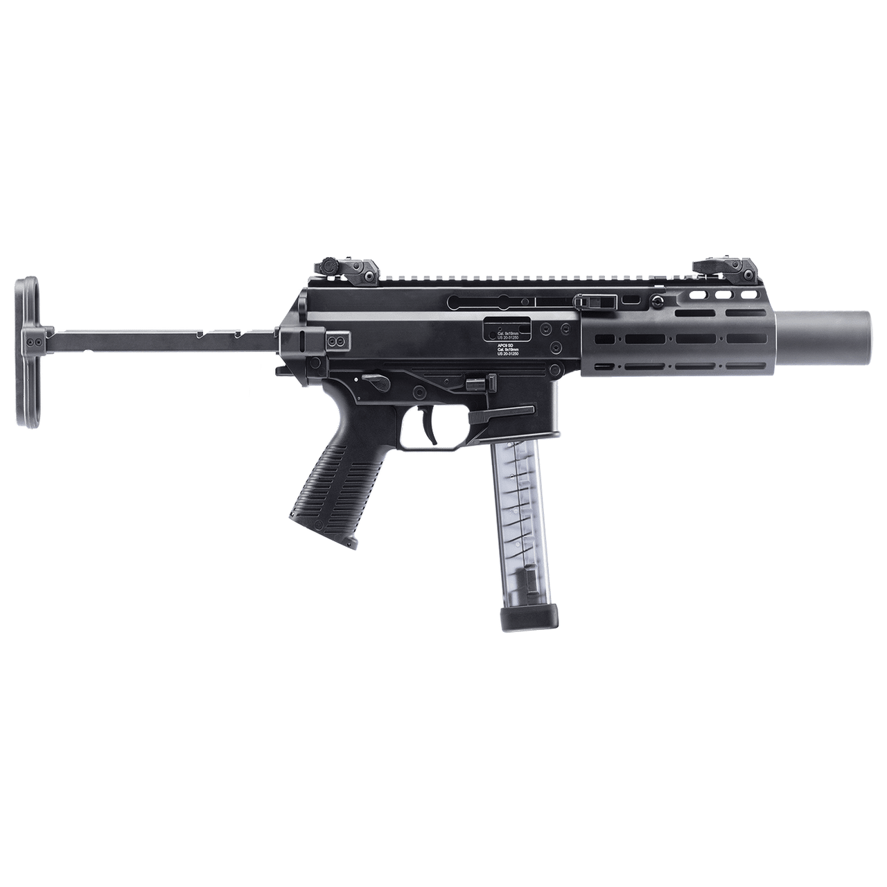 B&T APC9-SD Pro 9x19mm 5.7" (145mm) Bbl Compact Suppressor Tele Brace APC9-SD SMG Series Pistol BT-APC9SD-COMPACT-PISTOL - B&T