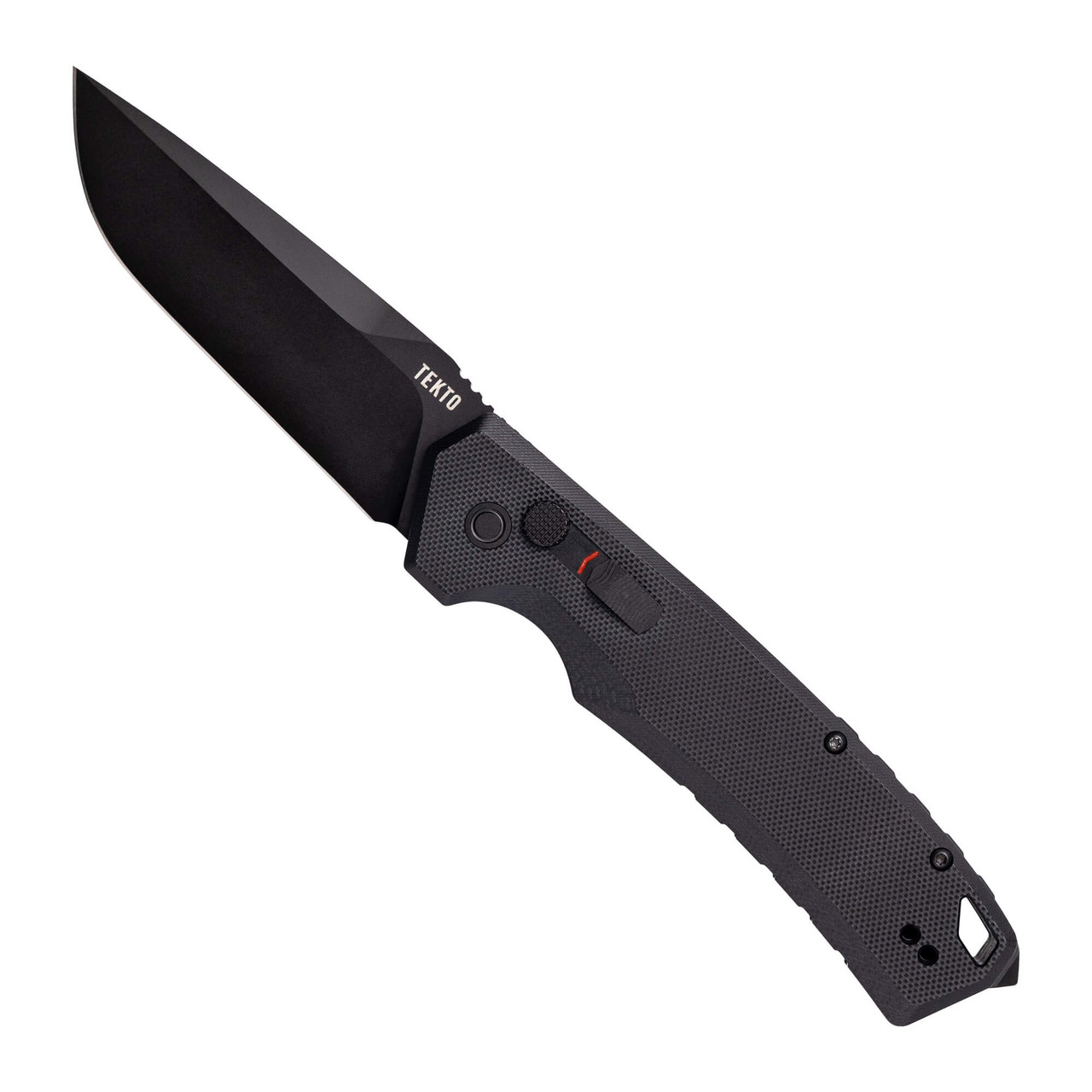 Tekto Tekto A3 Delta Black D2 Drop Point Blade Black G10 Handle Black Accents Fine Edge Automatic Knife A3R-G1BK-D2BK1-A1 - $179.99 at EuroOptic