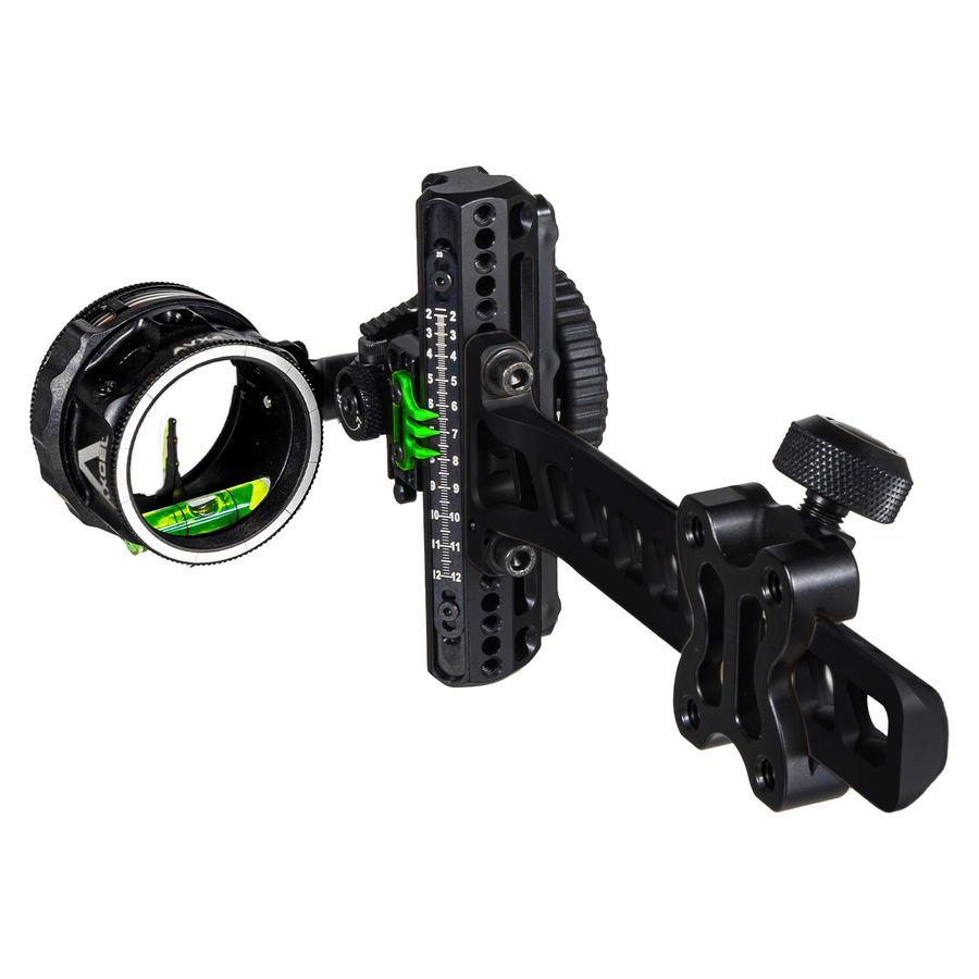 AXCEL Archery Driver Plus Slider Sight Standard Pro Bar AVX-41 Scope .010 Green/.010 Red/.010 Green Fiber Bow Sight ADVP-ST10-4AB in Green (Top) - AXCEL Archery