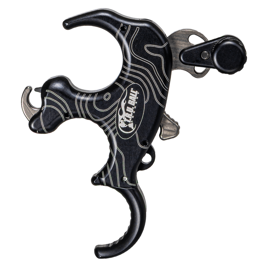 T.R.U. Ball Archery T.R.U. Ball Archery Ridgepoint Flex 3 Finger Aluminum Thumb Release with Lanyard Black/Black Handle Release TRGF-BKBK - $249.99 at EuroOptic