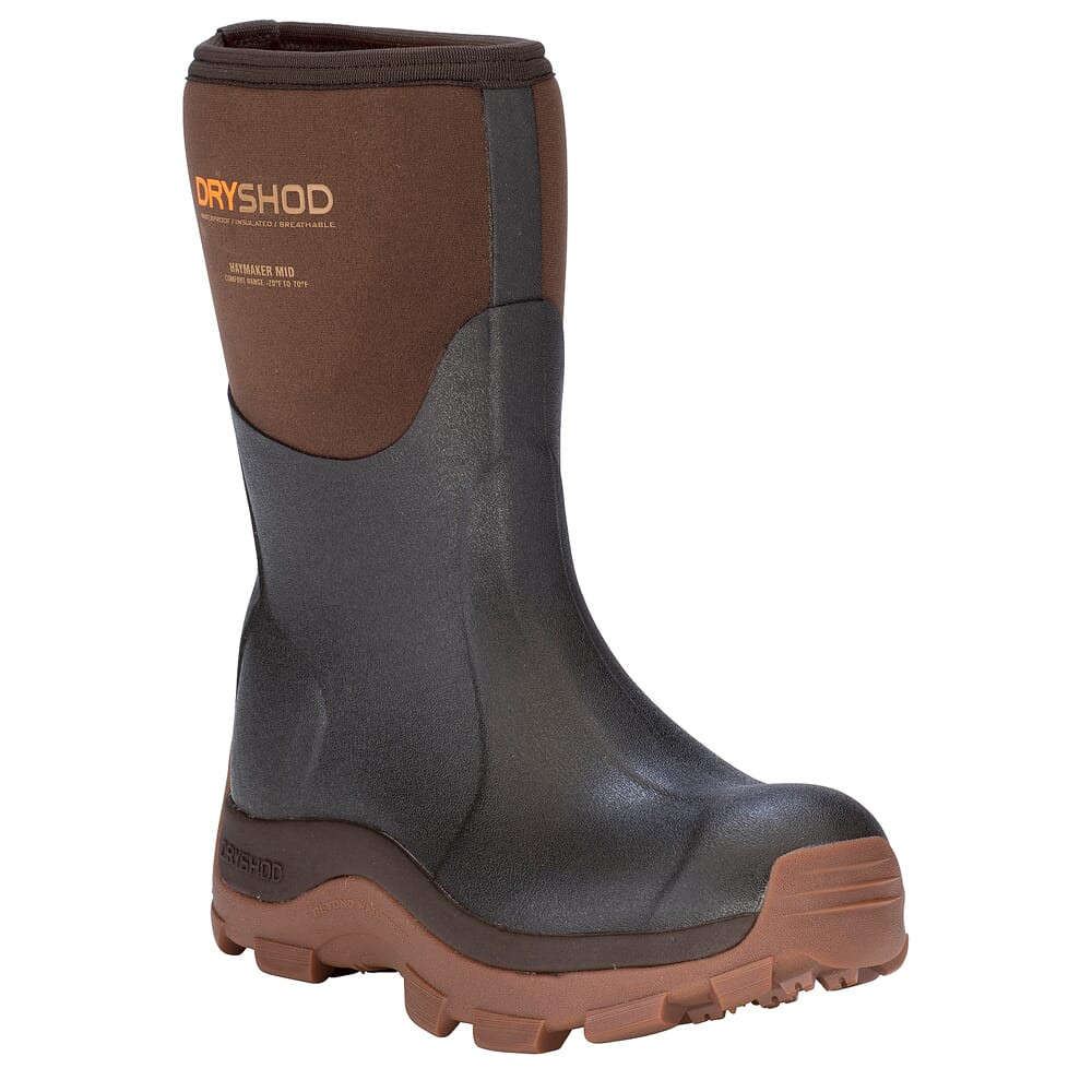 Dryshod Haymaker Mid Brown/Peanut Size 10 Boots HAY-WM-BR-W10 - Light Wear 10117 - Dryshod