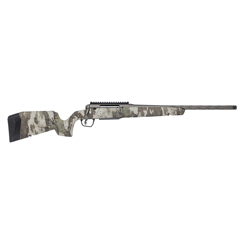 Savage Arms G4 Axis 2 Pro Woodland 6mm CM 1:7.5" 5/8x24 20" Heavy Sporter Spiral Fluted Bbl Carbon Steel/Synth Gun Metal BRZ Rifle 33212 in Gun Metal - Savage Arms