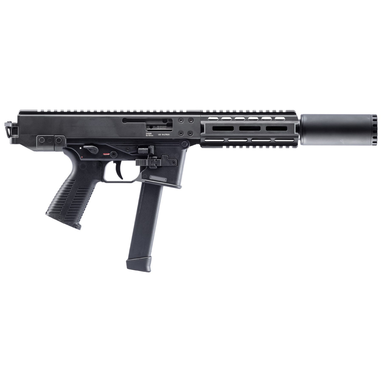 B&T GHM9 SD FRT 9mm 4.3"Bbl Pistol with Glock Lower Receiver and Rare Breed 3-Position FRT w/Integrated Suppressor BT-450002-SD-G-US-KIT-FRT - B&T