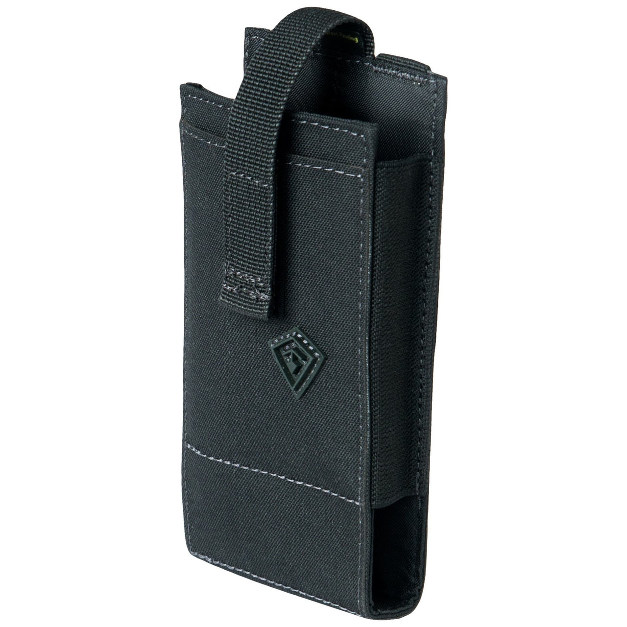 First Tactical Tactix Media Large 500D Nylon Black Pouch 3x6.25x1" w/ 2 Hooked Lynx Attachments 180017-019-1SZ - First Tactical