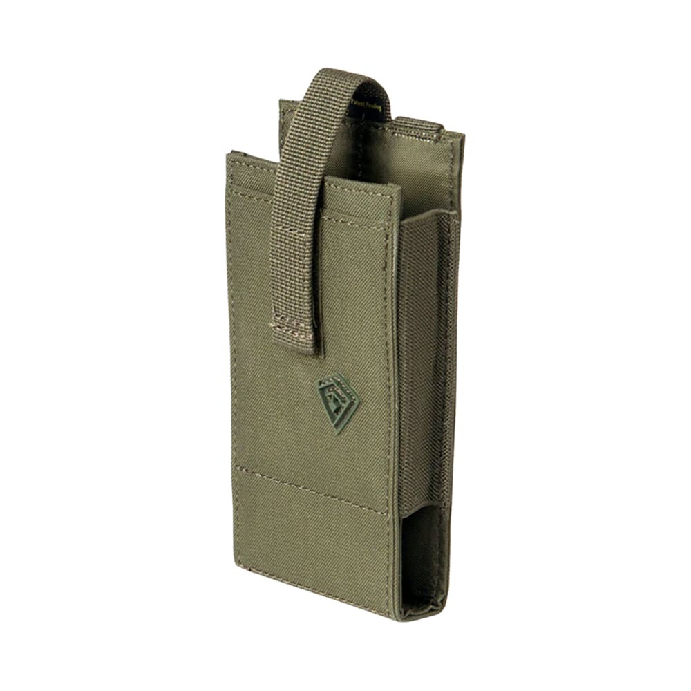 First Tactical Tactix Media Large 500D Nylon OD Green Pouch 3x6.25x1" w/ 2 Hooked Lynx Attachments 180017-830-1SZ - First Tactical