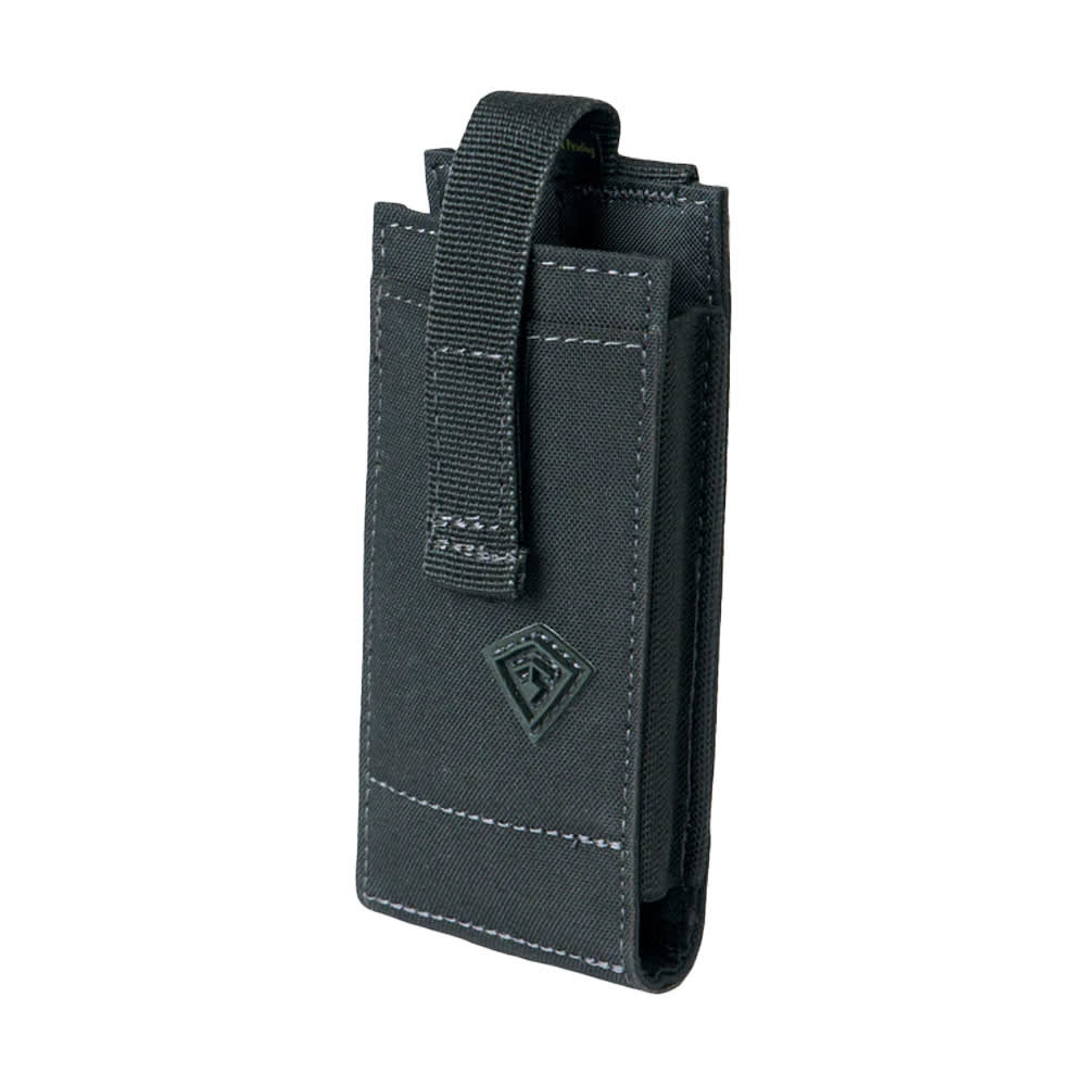 First Tactical Tactix Media Medium 500D Nylon Black Pouch 2.5x5.25x.75"" w/ 2 Hooked Lynx Attachments 180018-019-1SZ - First Tactical