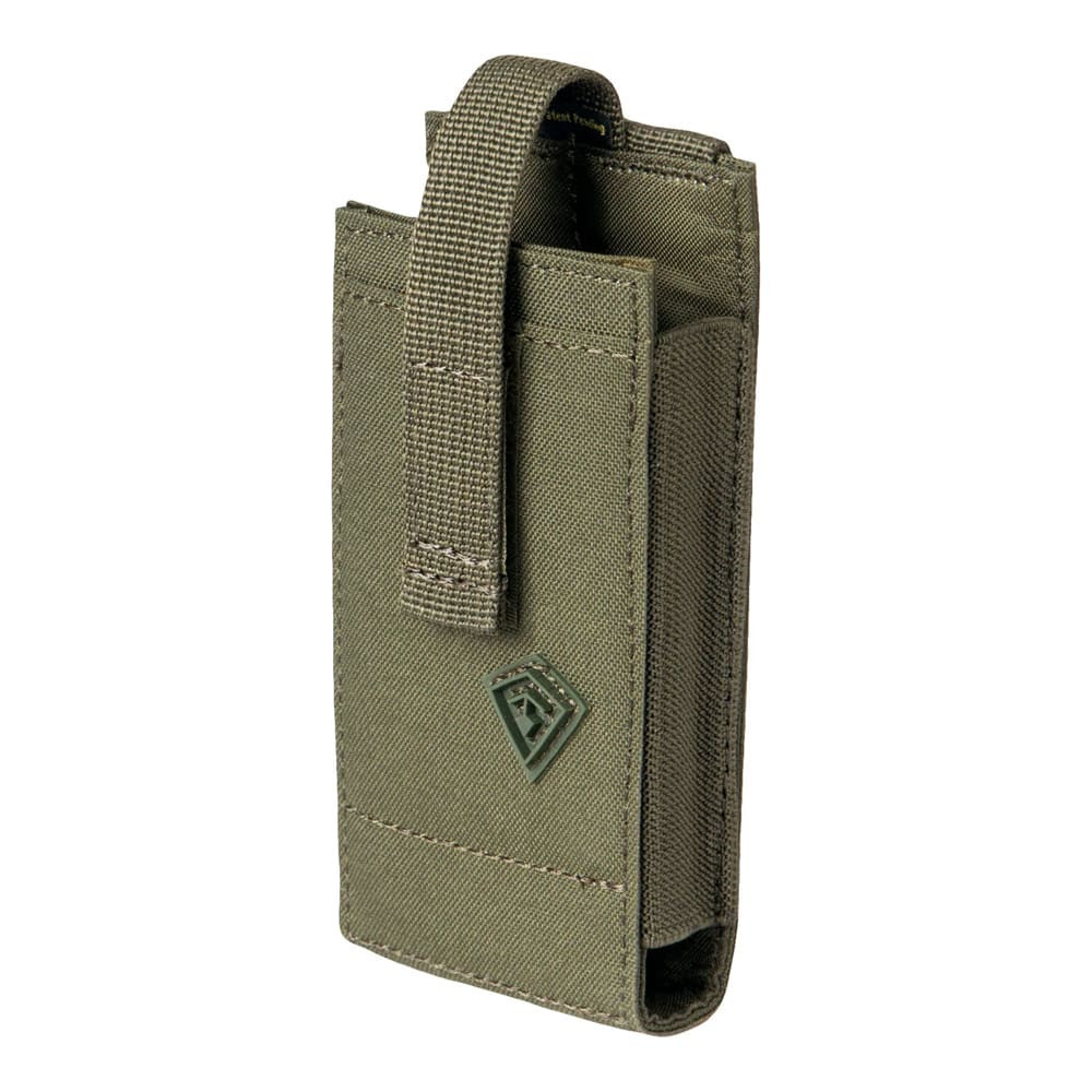 First Tactical Tactix Media Medium 500D Nylon OD Green Pouch 2.5x5.25x.75"" w/ 2 Hooked Lynx Attachments 180018-830-1SZ - First Tactical