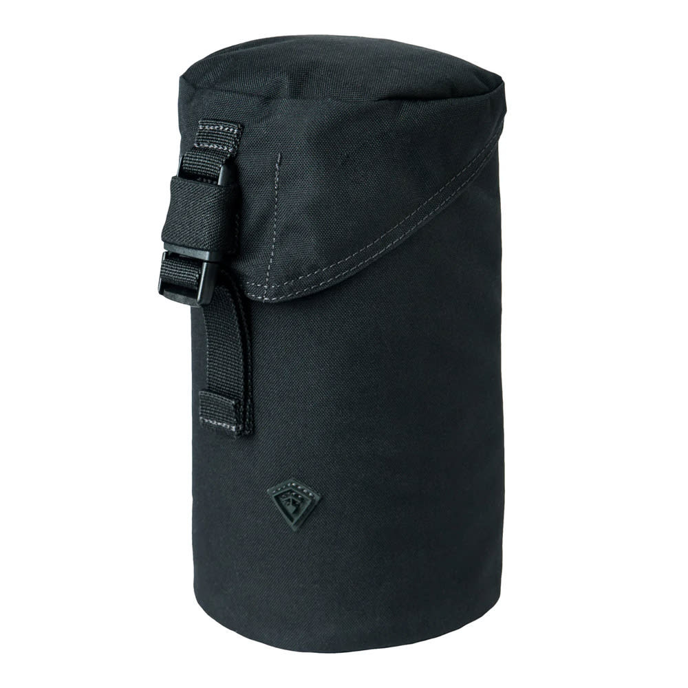 First Tactical Tactix Bottle Pouch 1L 500D Nylon Black 4.25x8.5x3.75 w/ Reversible Foam Sleeve 180020-019-1SZ - First Tactical