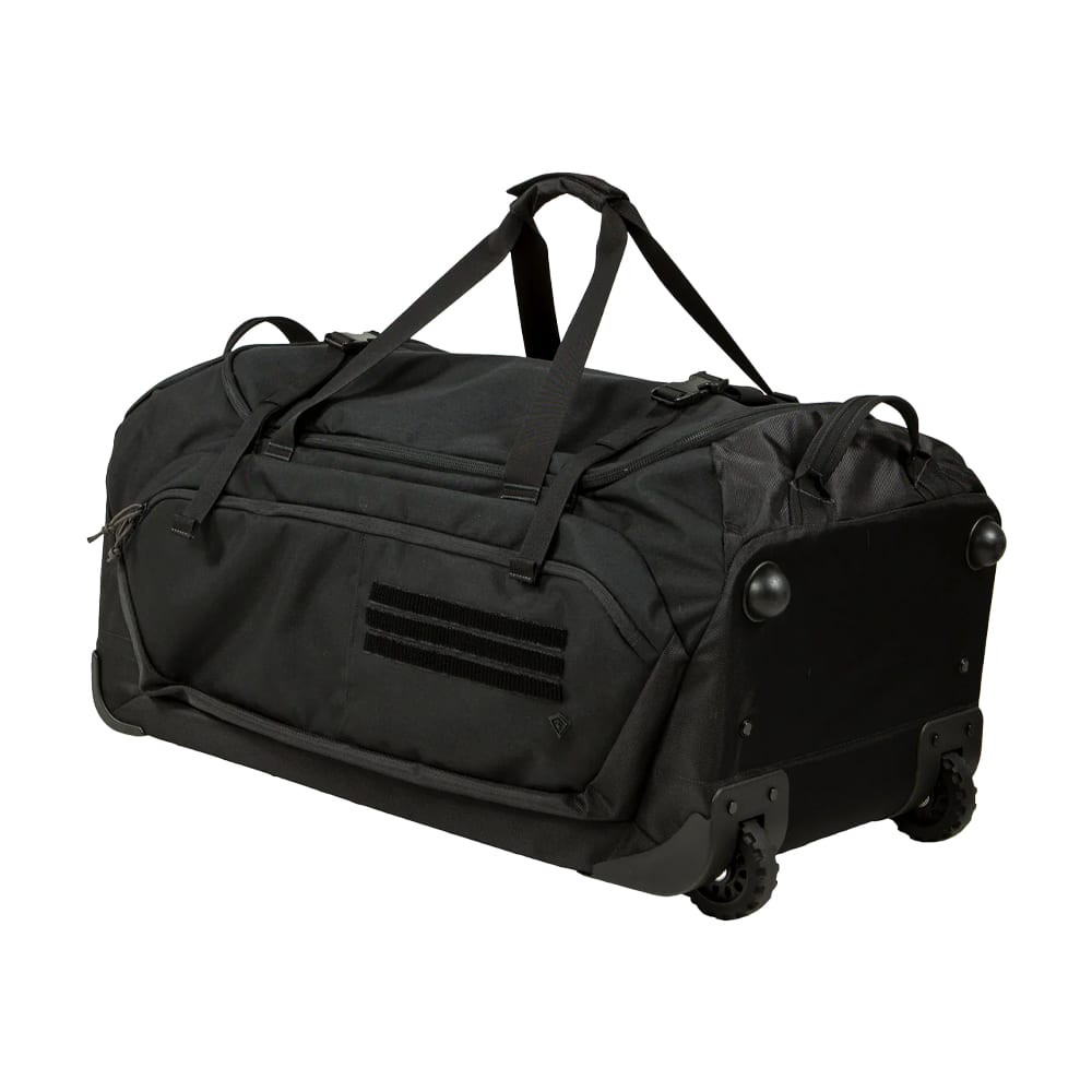 First Tactical Specialist Rolling Duffle Bag Black 132L w/ Water-Repllent Finish , Internal Frame-Lock System, YKK Zippers 180022-019-1SZ - First Tactical