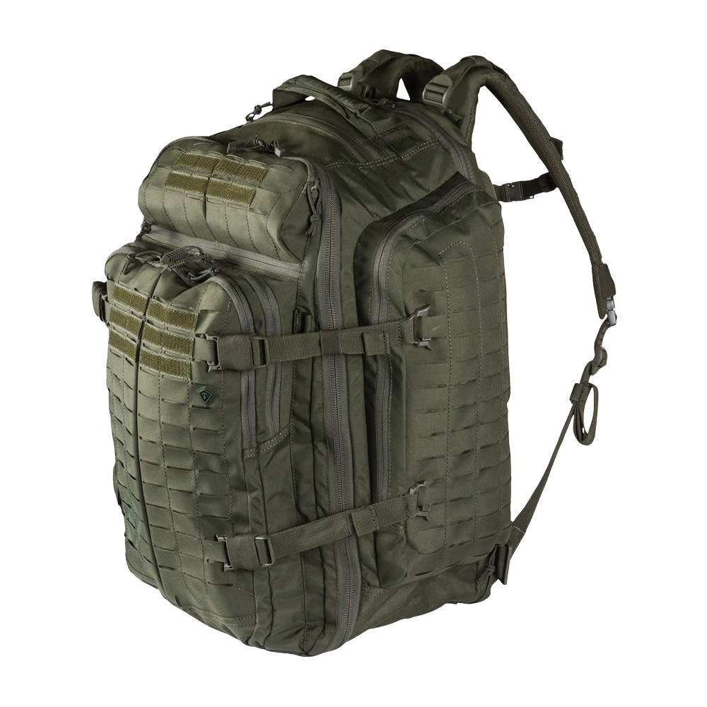 First Tactical Tactix 3Day 62L OD Green Backpack Plus w/ YKK Zippers, Shovel Backboard, Lynx Laser-Cut Platform MOLLE/PALS Compatible 180035-830-1SZ - First Tactical