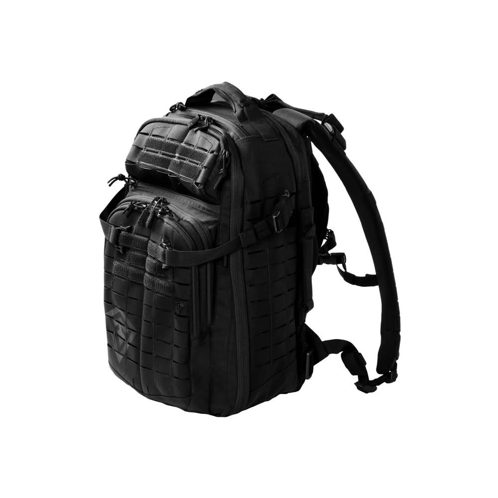 First Tactical Tactix Half-Day 27L Black Backpack Plus w/ YKK Zippers, Shovel Backboard, Lynx Laser-Cut Platform MOLLE/PALS Compatible 180036-019-1SZ - First Tactical