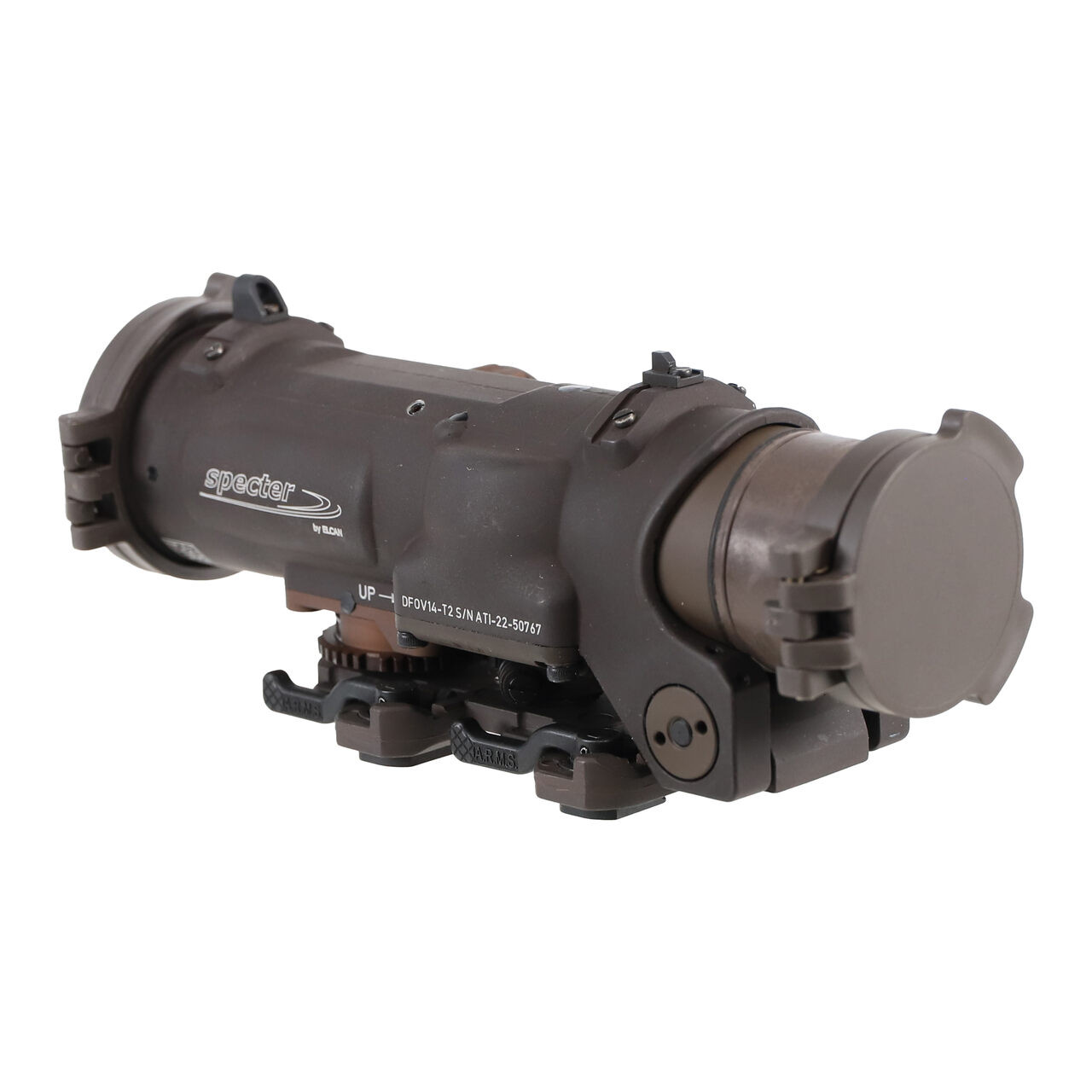 Elcan Specter DR DEMO Optical Sight 1x/4x with Flip Covers and ARD, 7.62 NATO FDE CX5396 Reticle DFOV14-T2 DFOV14-T2