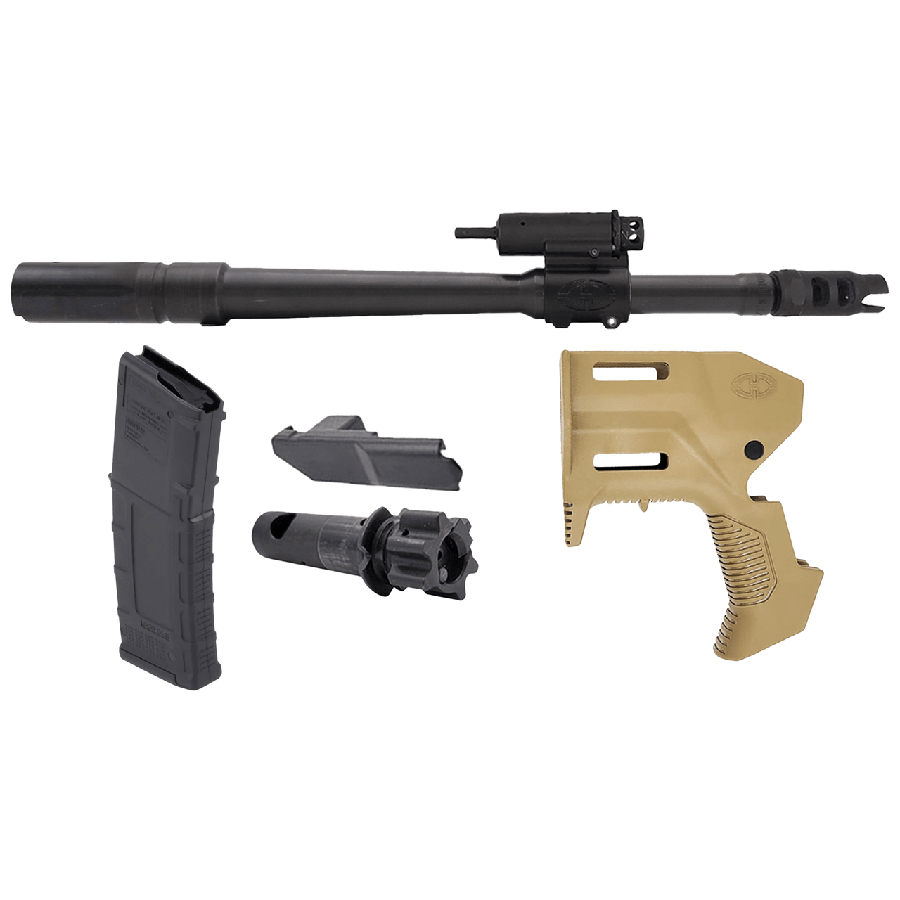 Desert Tech WLVRN Micron 300 Blk Conversion Kit w/ 11.5" Bbl, Bolt, Mag-Catch, 30rd Magazine, FDE Handguard WLV-CK-D1130-F - Desert Tech
