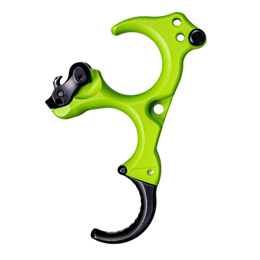 T.R.U. Ball Archery Honey Badger Claw Flex CK 3 Finger Aluminum/Brass Zombie Green Cerakote Small Handle Release THBF-CKGR-S - T.R.U. Ball Archery