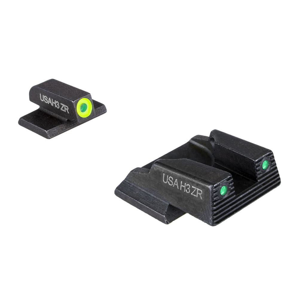 Ameriglo Trooper Sight Set w/ Green Tritium Rear & Green Tritium Dot with LumiGreen Outline Front for S&W Bodyguard 2.0 SWBG-822 - Ameriglo
