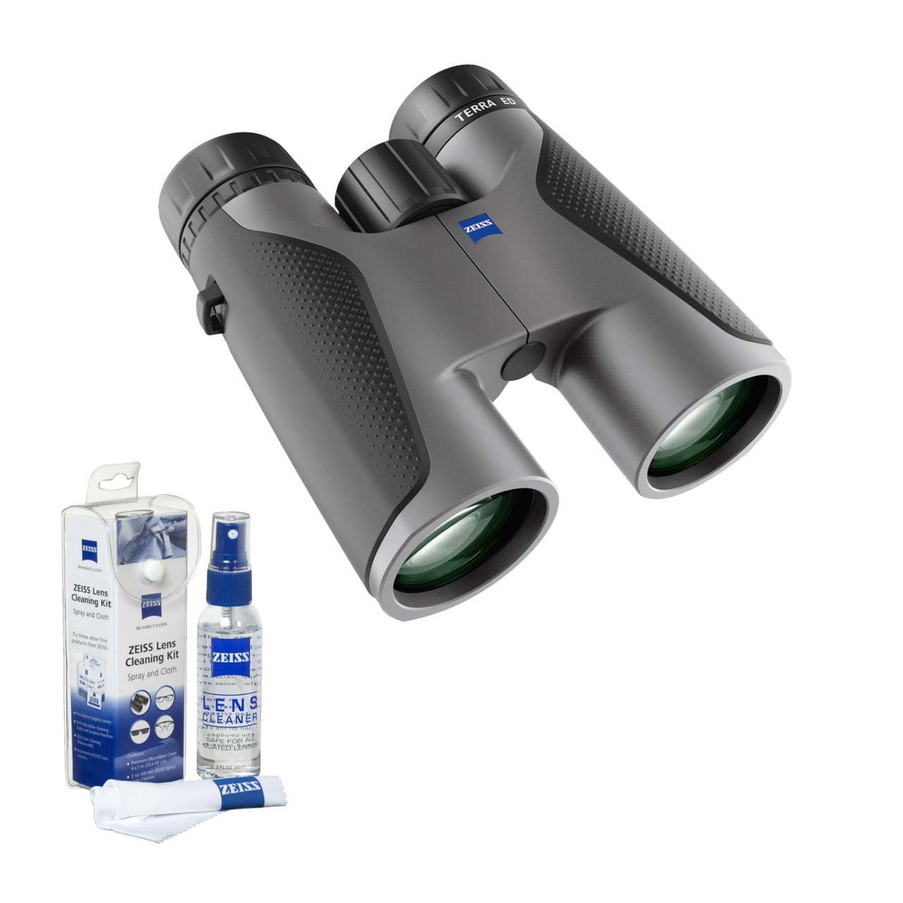 Zeiss Terra ED 10x42 Grey Binocular & 2oz Lens Care Kit Zeiss-524204-9907-KIT-2127-990 - 