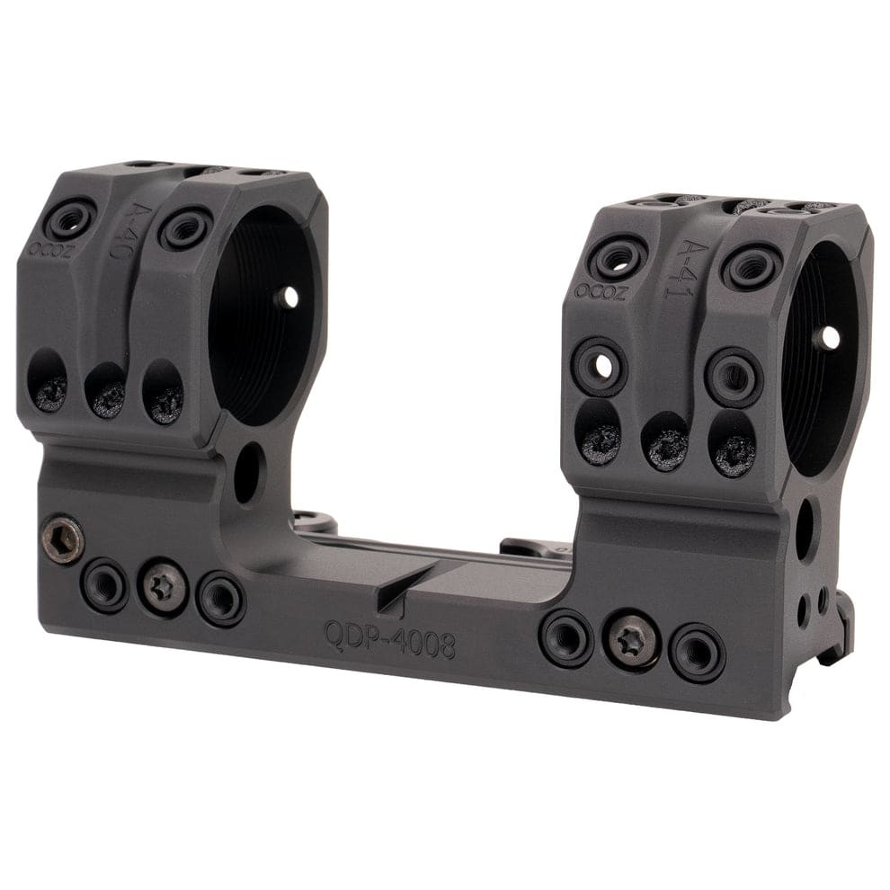 Spuhr QDP 34mm 1.732"Height 0-MIL / MOA Picatinny Scope Mount QDP-4008 in Matte Black (Hardcoat Anodized) - Spuhr