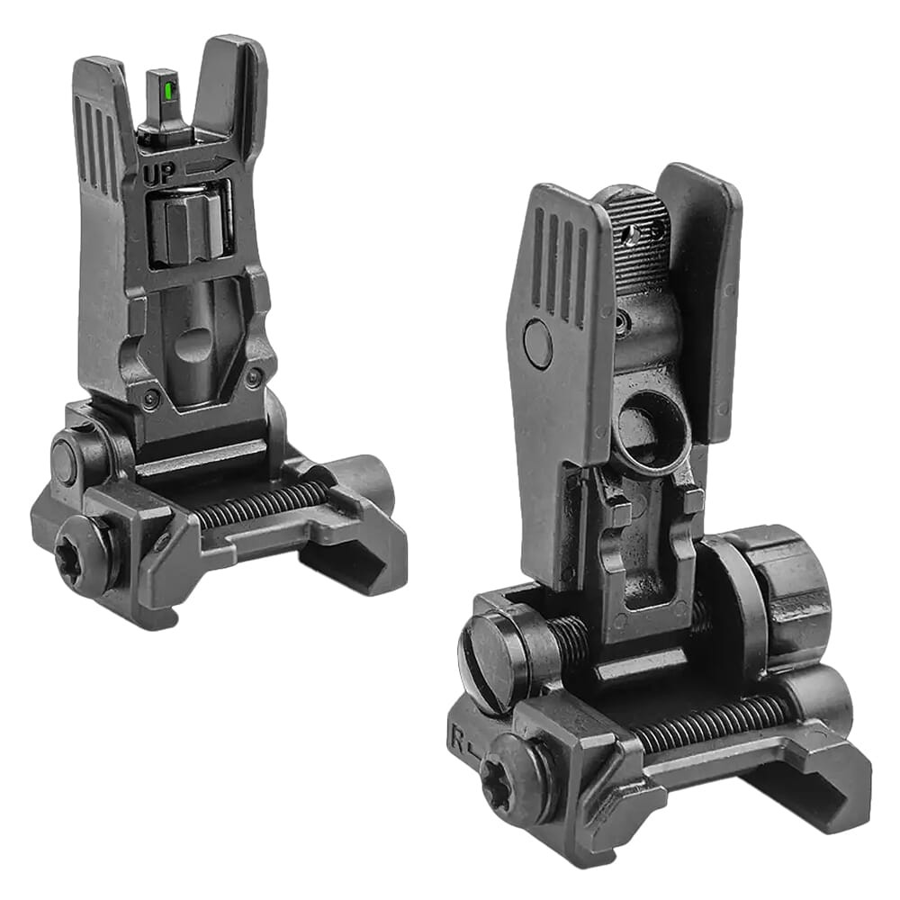 Meprolight USA Meprolight FABS Green Front/Blank Rear Tritium Illum Black Aluminum Flip Backup Sight Set 405100 - Item as New - No Box 10449 - Meprolight USA