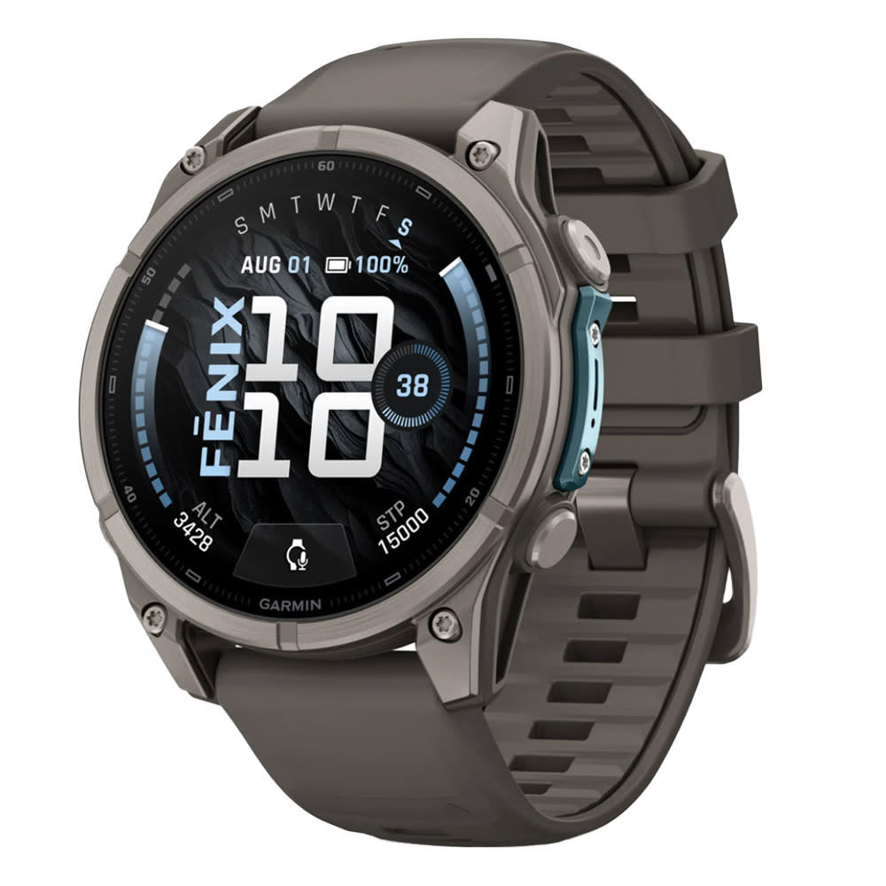 Garmin Fenix 9 47mm Titanium-Color Smartwatch w/ Built-In Flashlight, AMOLED Display, Pebble Gray Silicone Band 010-04762-00 - Garmin