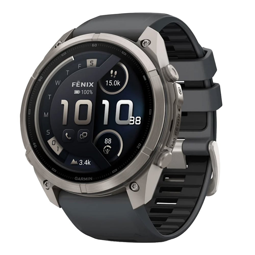 Garmin Fenix 9 Pro 51mm Titanium Smartwatch w/ inReach, AMOLED Display, Graphite-Black Silicone Band 010-04337-20 - Garmin