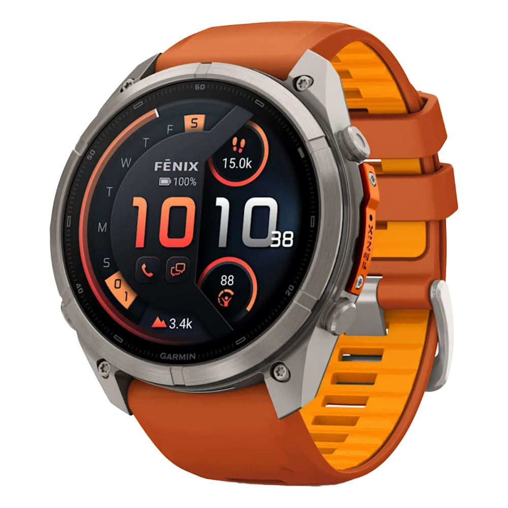 Garmin Fenix 9 Pro 51mm Titanium Smartwatch w/ inReach, AMOLED Display, Autumn Orange-Spark Orange Silicone Band 010-04337-00 - Garmin