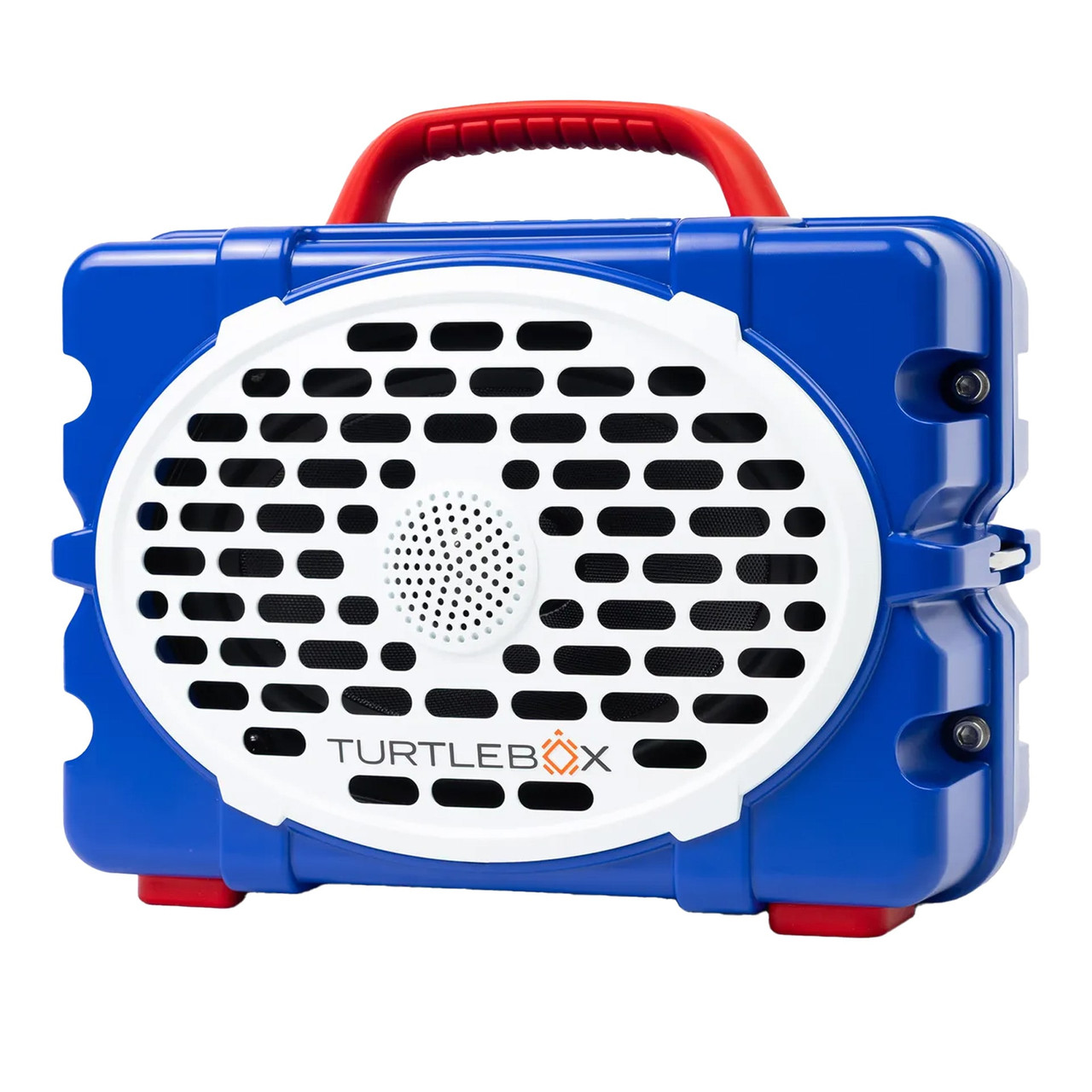 Turtlebox GameDay Series 2.0 Original Outdoor Bluetooth Speaker w/ Party Mode, Waterproof, 25hr Battery, Blue/Crimson TB-ORIG-G3-BLUE-WHT-RED-2 - Turtlebox