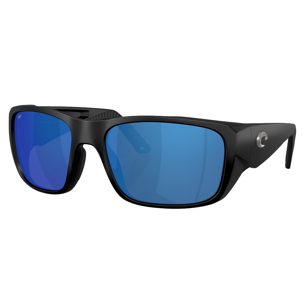 Costa Del Mar Performance Crudo Men's Matte Black XXL Frame Blue Mirror 580P Polarized Lens Sunglasses 06S9136-91360264 - Costa Del Mar