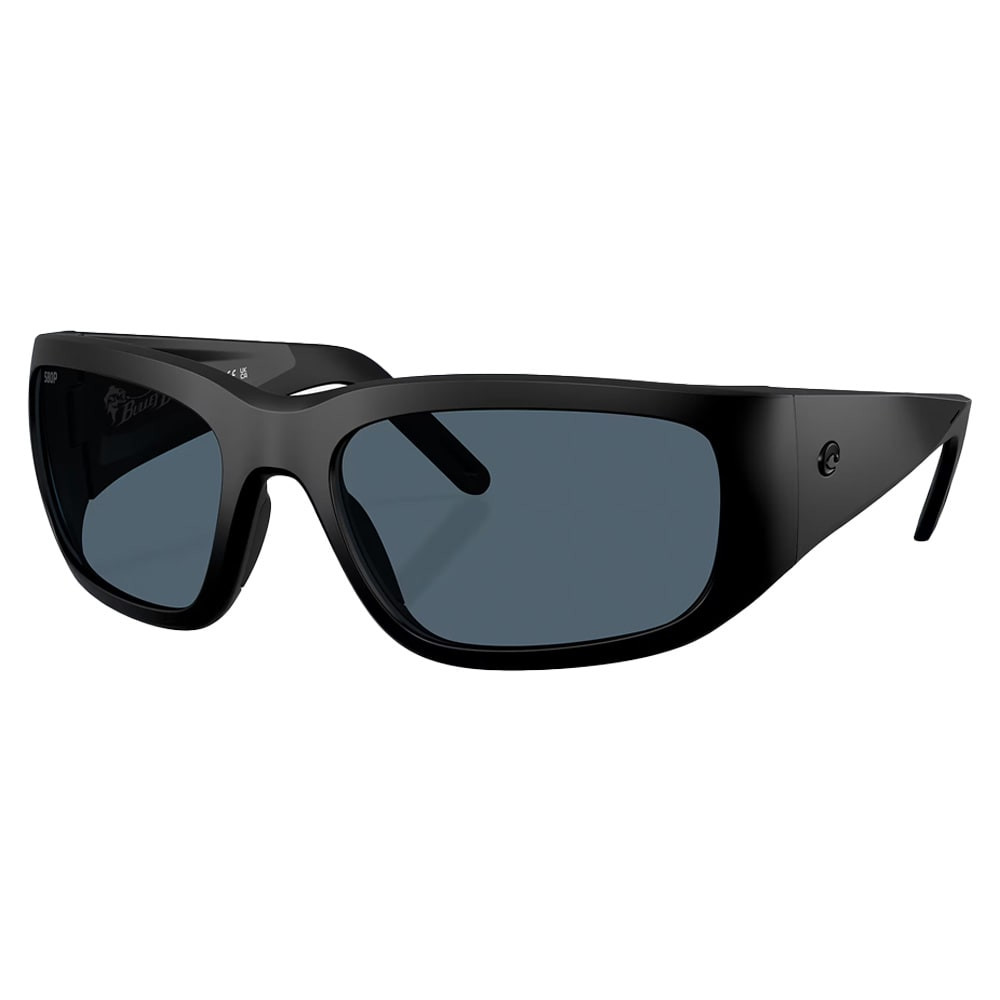 Costa Del Mar Performance Bulley Bait Men's Stealth Mission Blackout XXL Frame Gray 580P Polarized Lens Sunglasses 06S9139-91390864 - Costa Del Mar