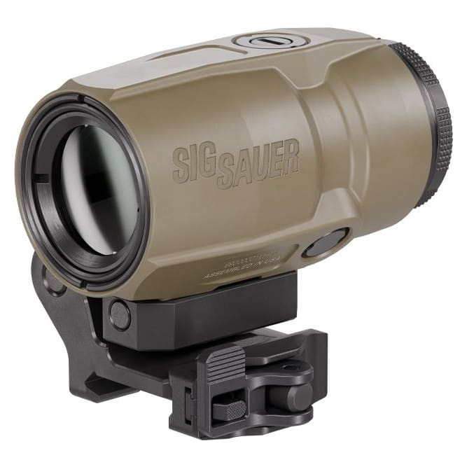 Sig Sauer Sig Sauer JULIET3T-AMR 3x22mm Compact Magnifier w/ Flip to Side Mount, Auto-Modified Reticle System, IPX8 Waterproof, Aluminum Housing, FDE SOJ3MT11 - $419.99 at EuroOptic