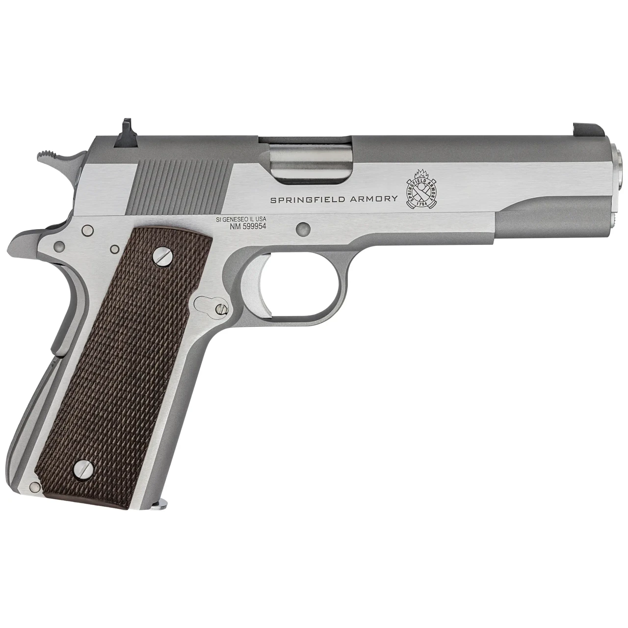 Springfield Armory Springfield Armory 1911 Mil-Spec .45 ACP 5" Bbl Stainless Handgun w/ Fixed 3-Dot Sights, 1x7rd Mag PBD9151L - $719.99 at EuroOptic