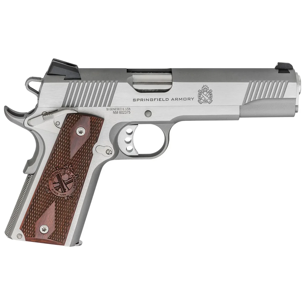 Springfield Armory 1911 Loaded .45 ACP 5" Bbl Stainless Handgun w/ 3-Dot Tritium Sights, Speed Trigger, 2x7rd Mags PX9151LCA