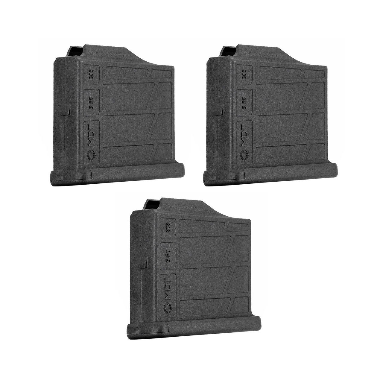 MDT 3-Pack .308 Cal 5rd Blk Polymer Magazine Bundle 105026-BLK-MDT-KIT-3X - MDT
