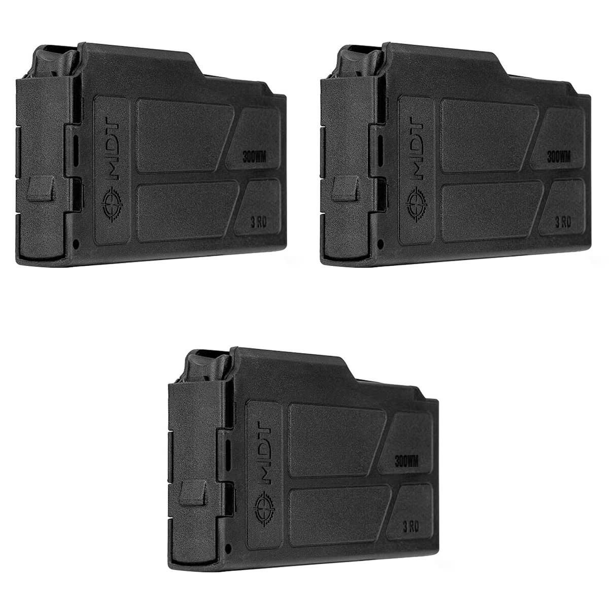 MDT 3-Pack 300 WM LA 3rd Black Polymer Magazine Bundle 106256-BLK-MDT-KIT-3X - MDT