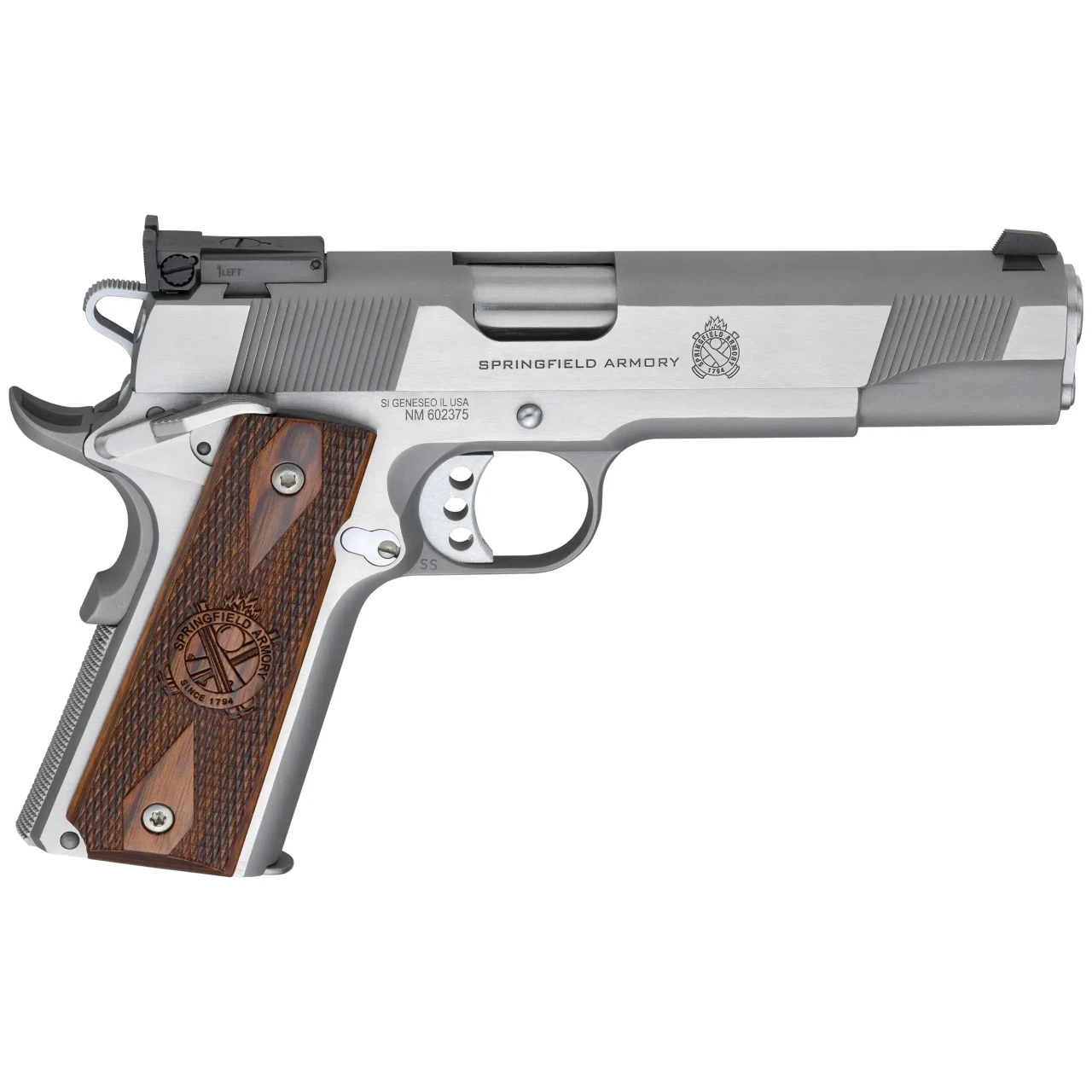 Springfield Armory 1911 Loaded 9mm 5" Bbl Stainless Handgun w/ Adj Target rear Sight, Speed Trigger, 2x9rd Mags PI9134LCA