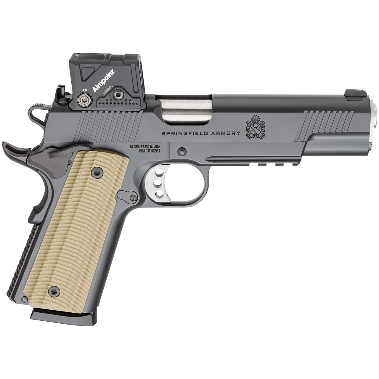 Springfield Armory Springfield Armory 1911 Operator .45 ACP 5" Bbl Black Handgun w/ AOS Plate, 2x8rd Mags PO9230COA - $1519.00 at EuroOptic